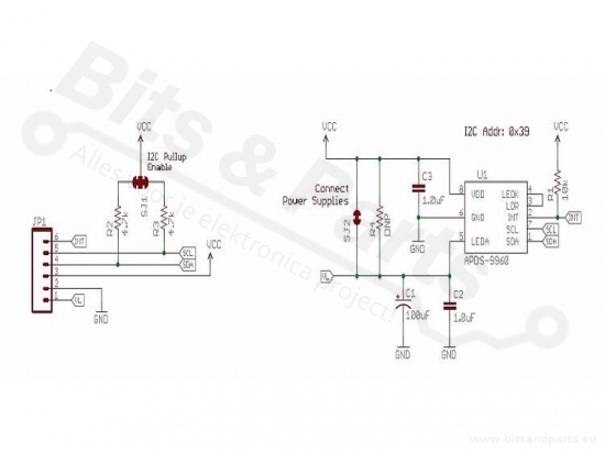 Gesture, Light and RGB Sensor APDS-9960 I2C 